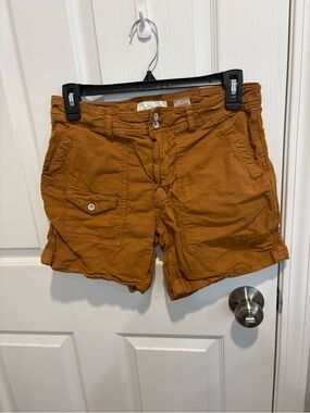 Anthropologie Women's Cargo Shorts in Mustard Brown